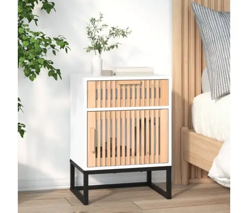 Naktsgaldiņš, Balts, 40X30X55,5 Cm, Inženierijas Koks, Dzelzs Vidaxl Naktsgaldiņš, Balts, 40X30X55,5 Cm, Inženierijas Koks, Dzelzs Vidaxl