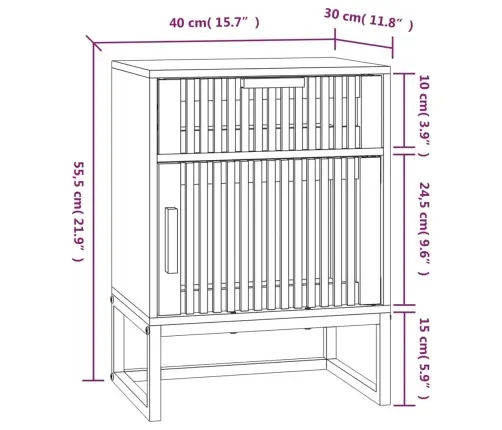 Naktinė Spintelė, 40X30X55,5cm Mediena