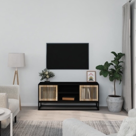 Tv Skapītis, Melns, 105X30X45 Cm, Inženierijas Koks, Dzelzs Vidaxl