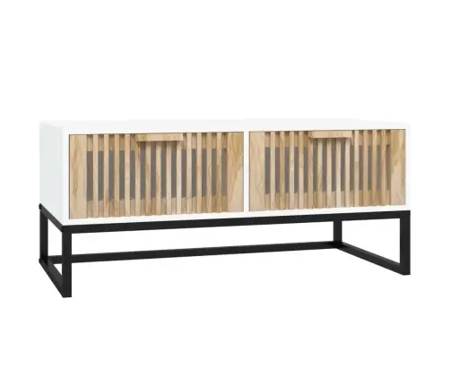 Kafijas Galdiņš, 80X40X35 Cm, Inženierijas Koks, Dzelzs, Balts Vidaxl Kafijas Galdiņš, 80X40X35 Cm, Inženierijas Koks, Dzelzs, Balts Vidaxl