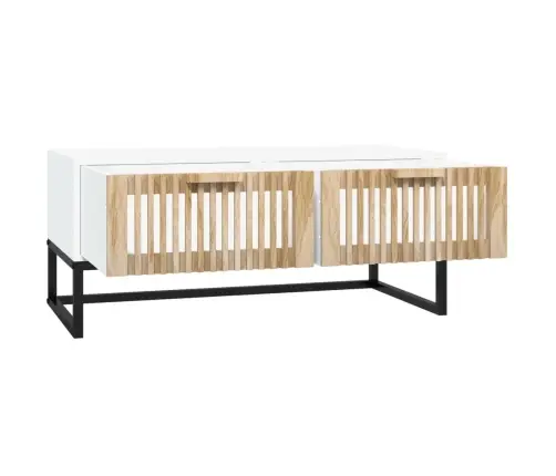 Kafijas Galdiņš, 80X40X35 Cm, Inženierijas Koks, Dzelzs, Balts Vidaxl Kafijas Galdiņš, 80X40X35 Cm, Inženierijas Koks, Dzelzs, Balts Vidaxl