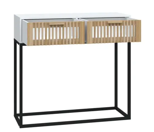 Konsolinis Staliukas, Baltas, 80X30X75cm Mediena Ir Geležis