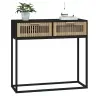 Konsoles Galdiņš, Melns, 80X30X75 Cm, Inženierijas Koks, Dzelzs Vidaxl