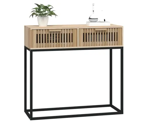 Konsoollaud, 80 X 30 X 75 cm Tehispuit Ja Raud Konsoollaud, 80 X 30 X 75 cm Tehispuit Ja Raud