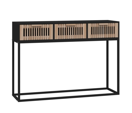 Konsoles Galdiņš, Melns, 105X30X75Cm, Inženierijas Koks, Dzelzs Vidaxl
