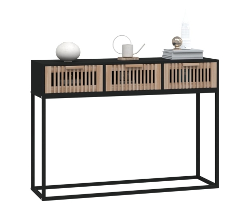 Konsoles Galdiņš, Melns, 105X30X75Cm, Inženierijas Koks, Dzelzs Vidaxl