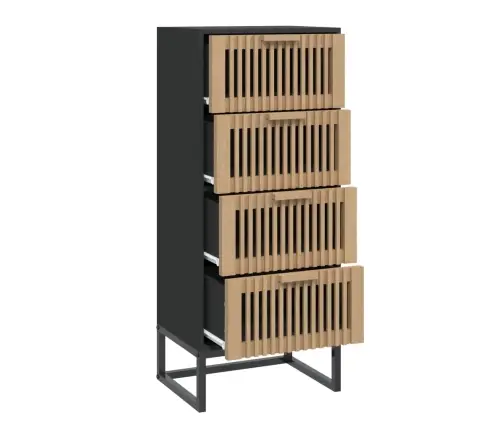 Augstais Skapītis, Melns, 40X30X95 Cm, Inženierijas Koks Vidaxl