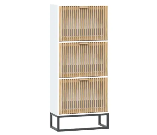 Apavu Plaukts, Balts, 52X25X120 Cm, Inženierijas Koks Vidaxl