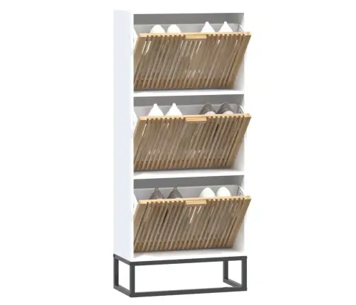 Apavu Plaukts, Balts, 52X25X120 Cm, Inženierijas Koks Vidaxl