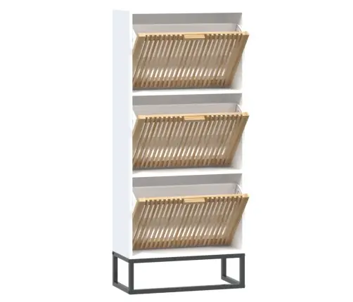 Apavu Plaukts, Balts, 52X25X120 Cm, Inženierijas Koks Vidaxl