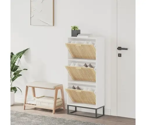 Apavu Plaukts, Balts, 52X25X120 Cm, Inženierijas Koks Vidaxl
