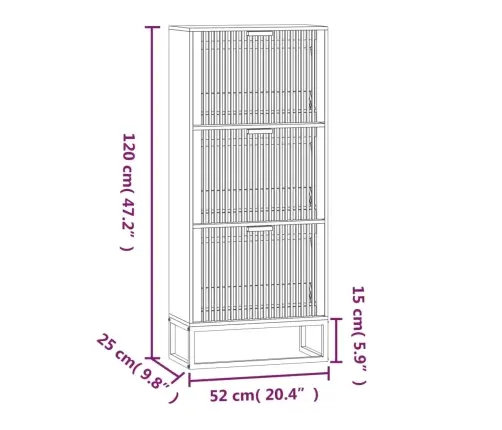 Spintelė Batams, 52X25X120cm Apdirbta Mediena