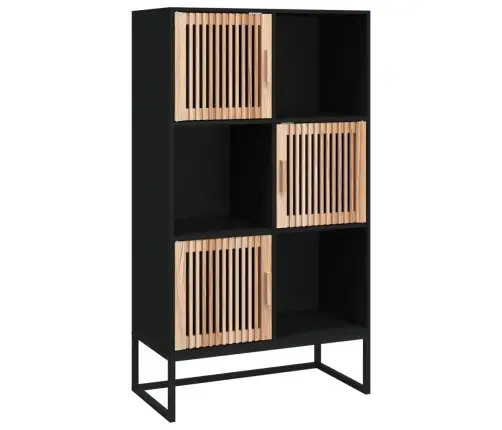 Augstais Skapītis, Melns, 70X35X125 Cm, Inženierijas Koks Vidaxl