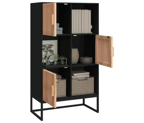 Augstais Skapītis, Melns, 70X35X125 Cm, Inženierijas Koks Vidaxl
