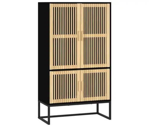 Augstais Skapītis, Melns, 70X35X125 Cm, Inženierijas Koks Vidaxl