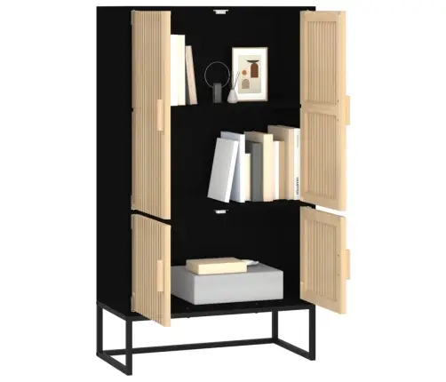 Augstais Skapītis, Melns, 70X35X125 Cm, Inženierijas Koks Vidaxl