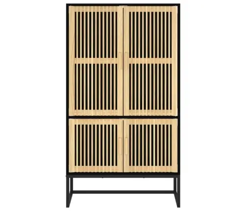 Augstais Skapītis, Melns, 70X35X125 Cm, Inženierijas Koks Vidaxl