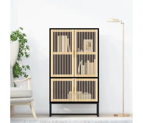 Augstais Skapītis, Melns, 70X35X125 Cm, Inženierijas Koks Vidaxl