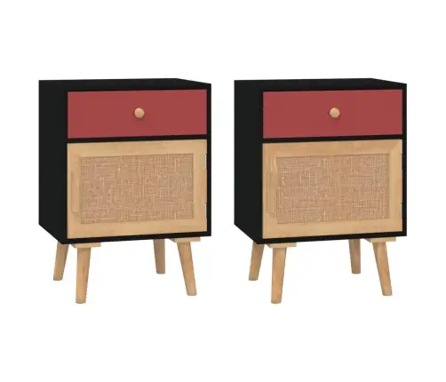 Naktsgaldiņi, 2 Gab., Melni, 40X30X55 Cm, Inženierijas Koks Vidaxl