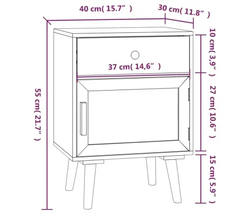 Naktsgaldiņi, 2 Gab., Melni, 40X30X55 Cm, Inženierijas Koks Vidaxl