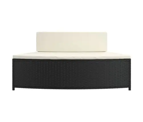 Spa Soliņi Ar Spilveniem, 2 Gab., Melna Pe Rotangpalma Vidaxl