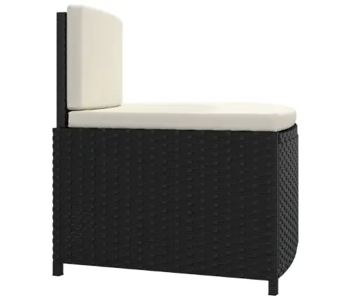 Spa Soliņi Ar Spilveniem, 2 Gab., Melna Pe Rotangpalma Vidaxl