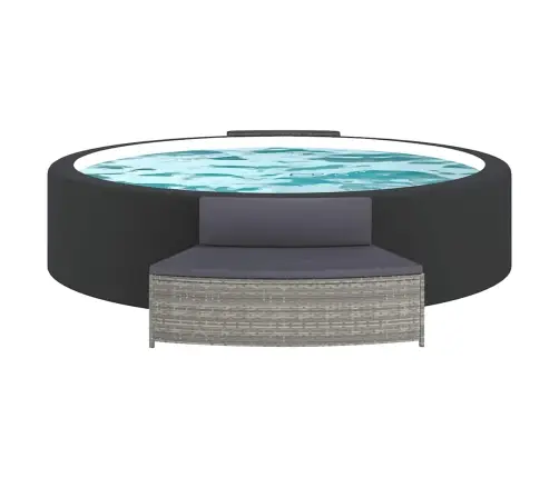 Spa Soliņi Ar Spilveniem, 2 Gab., Pelēka Pe Rotangpalma Vidaxl