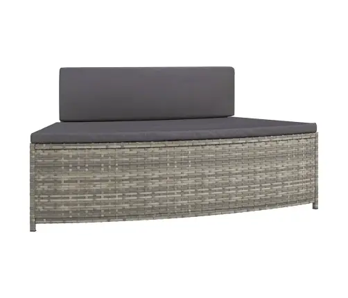 Spa Soliņi Ar Spilveniem, 2 Gab., Pelēka Pe Rotangpalma Vidaxl