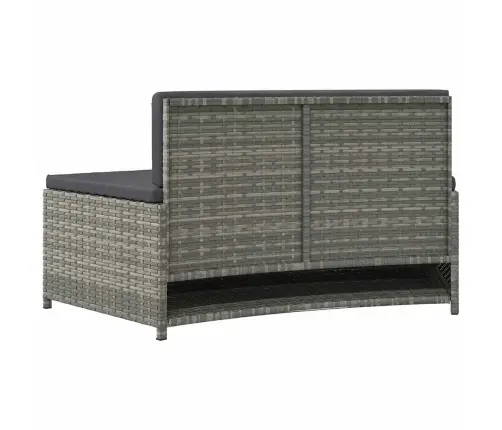 Spa Soliņi Ar Spilveniem, 2 Gab., Pelēka Pe Rotangpalma Vidaxl