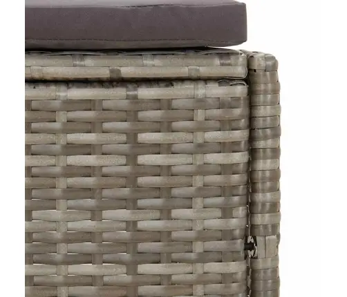 Spa Soliņi Ar Spilveniem, 2 Gab., Pelēka Pe Rotangpalma Vidaxl