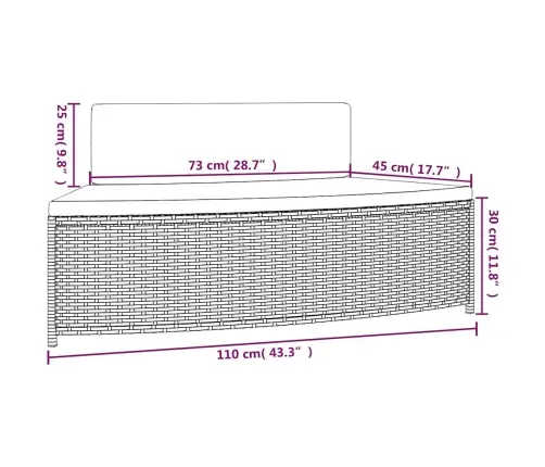 Spa Soliņi Ar Spilveniem, 2 Gab., Pelēka Pe Rotangpalma Vidaxl