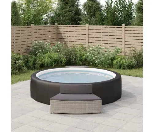 Spa Soliņi Ar Spilveniem, 2 Gab., Pelēka Pe Rotangpalma Vidaxl