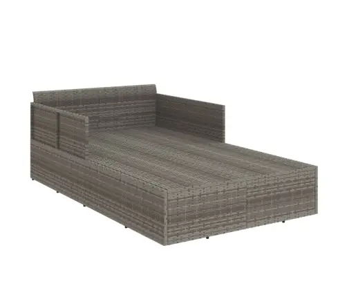 Sauļošanās Gulta, 182X118X63 Cm, Pe Rotangpalma, Pelēka Vidaxl