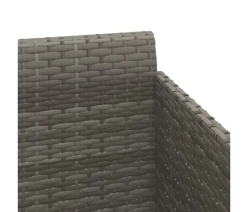 Sauļošanās Gulta, 182X118X63 Cm, Pe Rotangpalma, Pelēka Vidaxl