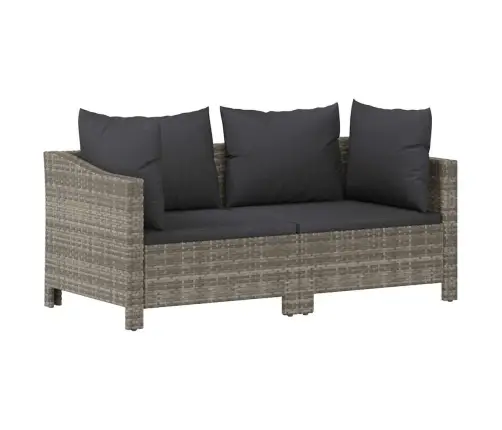 2-Daļīgs Dārza Atpūtas Mēbeļu Komplekts Ar Matračiem, Pelēks Pe Vidaxl