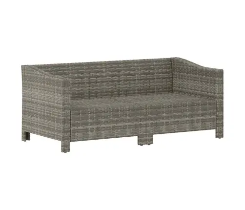 2-Daļīgs Dārza Atpūtas Mēbeļu Komplekts Ar Matračiem, Pelēks Pe Vidaxl