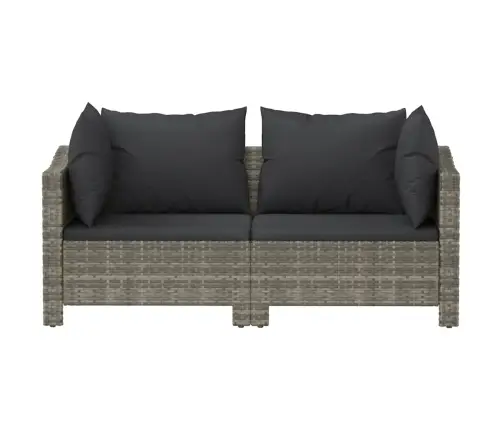 2-Daļīgs Dārza Atpūtas Mēbeļu Komplekts Ar Matračiem, Pelēks Pe Vidaxl