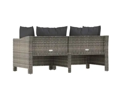 2-Daļīgs Dārza Atpūtas Mēbeļu Komplekts Ar Matračiem, Pelēks Pe Vidaxl