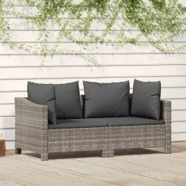 Divdaļīgs Dārza Atpūtas Mēbeļu Komplekts Ar Spilveniem, Pelēks Polietilēna Rotangpalmas Pinums Vidaxl