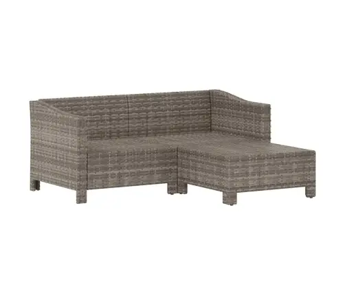 3-Osaline Aiamööbli Komplekt Patjadega, Hall, Polürotang