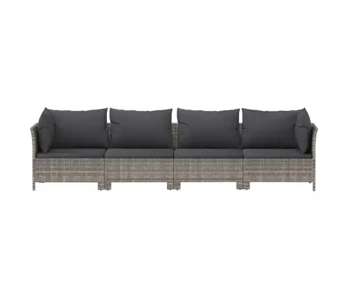 4-Daļīgs Dārza Atpūtas Mēbeļu Komplekts, Pelēka Pe Rotangpalma Vidaxl