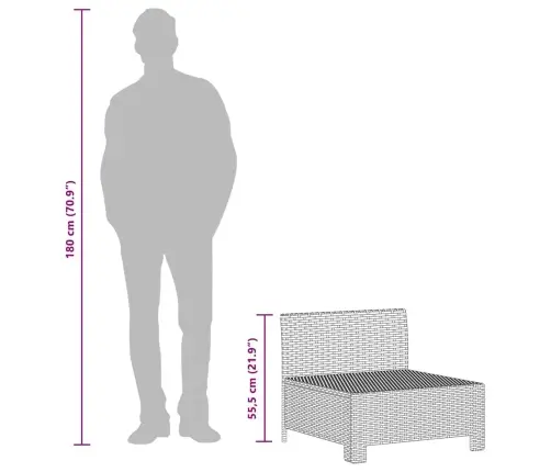 4-Daļīgs Dārza Atpūtas Mēbeļu Komplekts, Pelēka Pe Rotangpalma Vidaxl