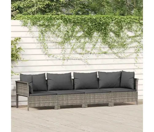 4-Daļīgs Dārza Atpūtas Mēbeļu Komplekts, Pelēka Pe Rotangpalma Vidaxl