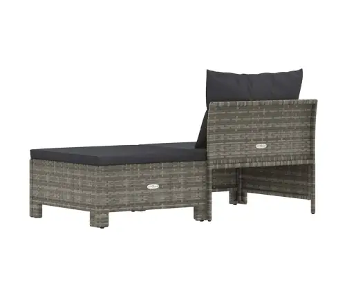 Kaheosaline Aiamööblikomplekt Patjadega, Hall, Polürotang