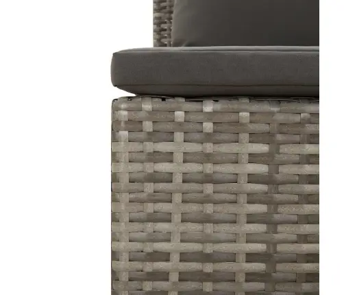 Kaheosaline Aiamööblikomplekt Patjadega, Hall, Polürotang