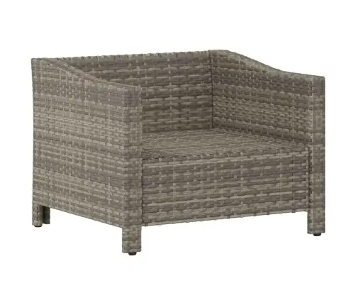 Dārza Atpūtas Krēsls Ar Matraci, Pelēks, Pe Rotangpalma Vidaxl