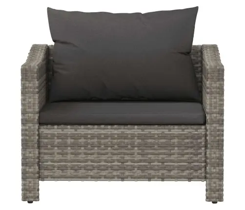 Dārza Atpūtas Krēsls Ar Matraci, Pelēks, Pe Rotangpalma Vidaxl