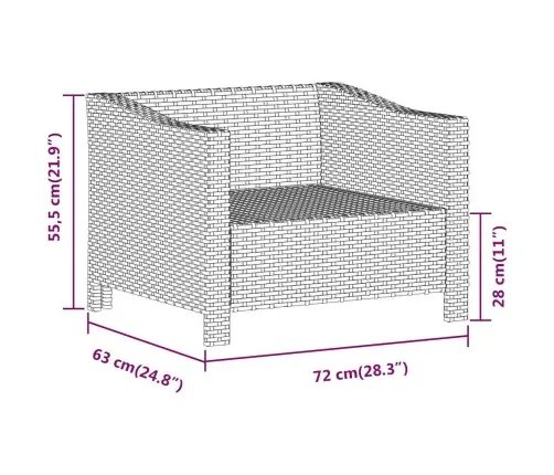 Dārza Atpūtas Krēsls Ar Matraci, Pelēks, Pe Rotangpalma Vidaxl