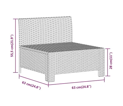 Vidējais Dārza Dīvāns, Spilveni, Pelēka Pe Rotangpalma Vidaxl