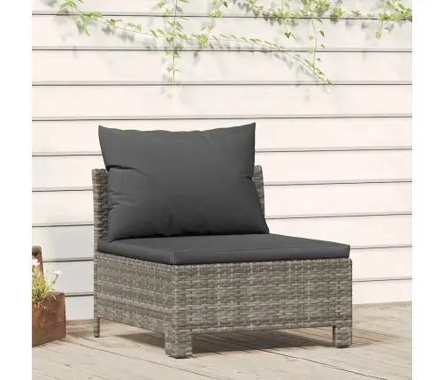 Vidējais Dārza Dīvāns, Spilveni, Pelēka Pe Rotangpalma Vidaxl